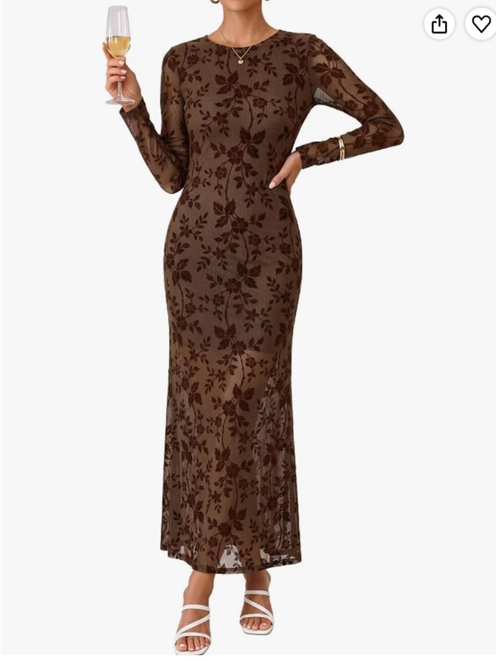 Amazon Caracilia Womens Wedding Guest Long Sleeve Floral Bodycon